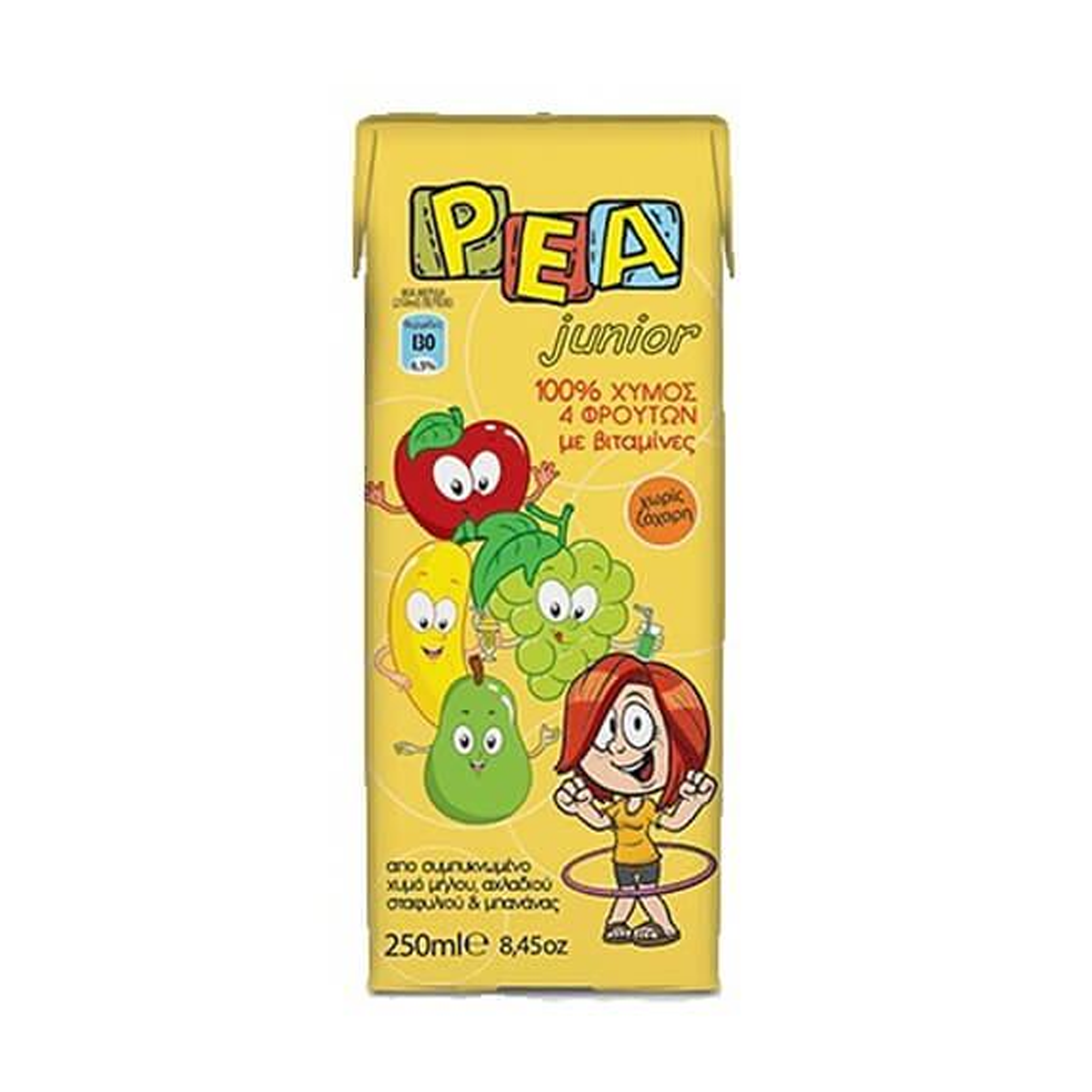 71412 ΧΥΜΟΣ ΦΥΣΙΚΟΣ ΧΥΜΟΣ 3 ΦΡΟΥΤΑ KΙΤΡΙΝΟ 250ml JUNIOR ΡΕΑ - Image 1