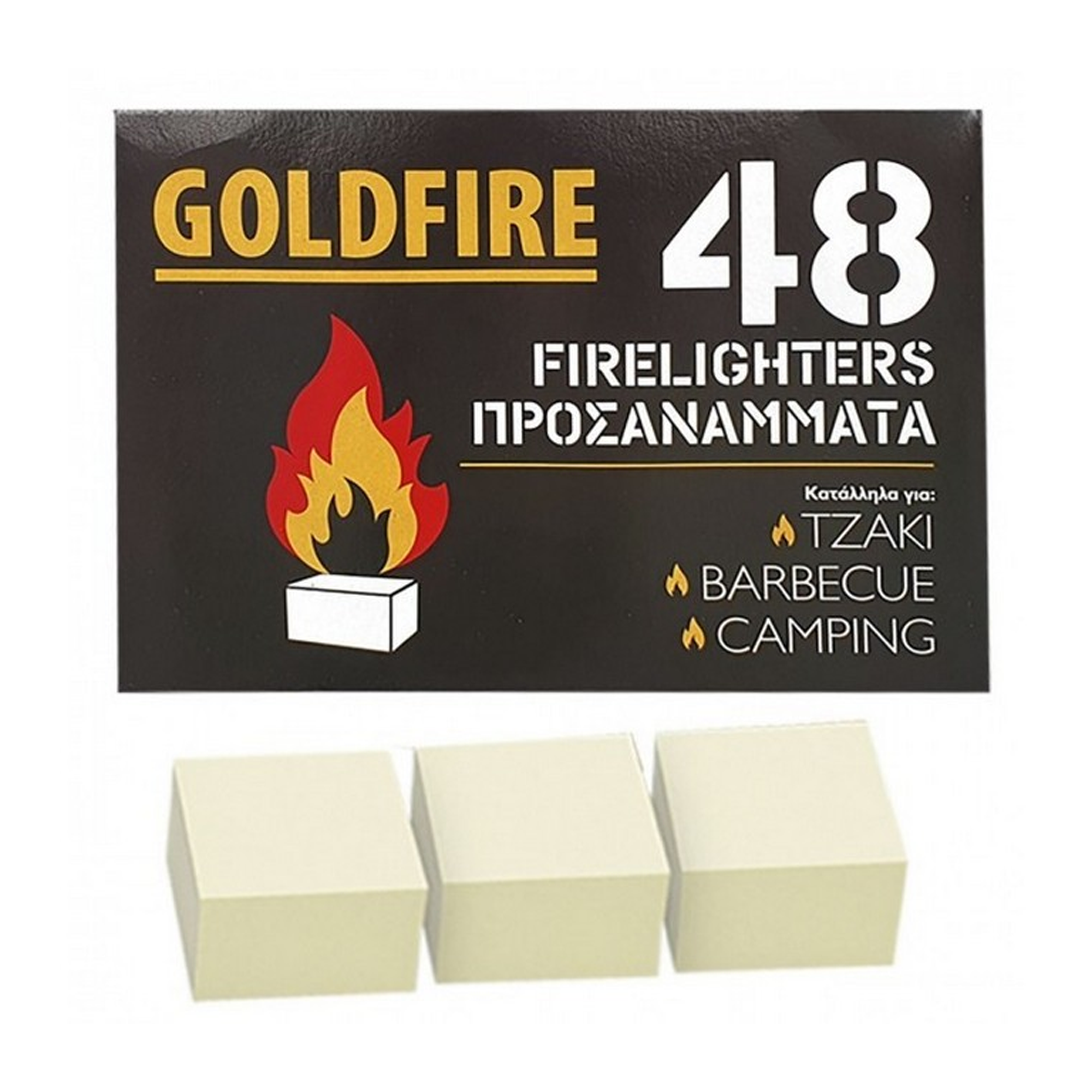 73109 ΠΡΟΣΑΝΑΜΜΑ GOLDFIRE 48τμχ ΓΙΑ ΤΖΑΚΙ/CAMPING/BARBECUE - Image 1